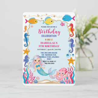 Niedlicher Regenbogen-Meerjungfrau-Seepferd-Oktopu Save The Date