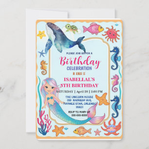 Niedlicher Regenbogen-Meerschildkröte Geburtstag Save The Date