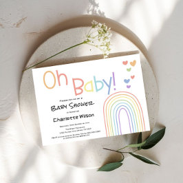 Niedlicher Regenbogen mit Hearts Baby Dusche Einladung