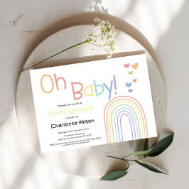 Niedlicher Regenbogen mit Hearts Baby Dusche Einladung