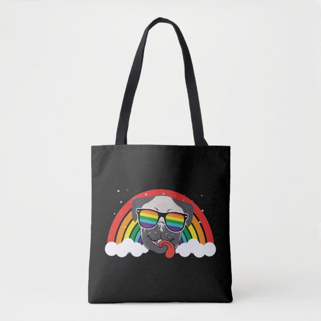 Niedlicher Regenbogen-Mops (Vorderseite)
