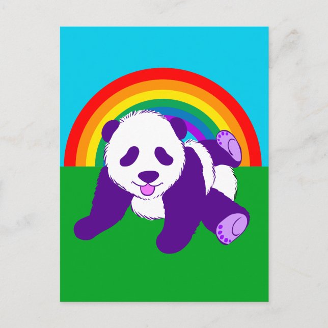 Niedlicher Regenbogen-Panda-Bär Postkarte (Vorderseite)