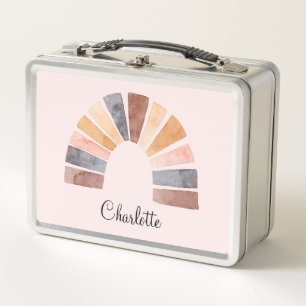 Niedlicher Regenbogen Personalisiert Kid Metall Brotdose