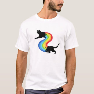 Niedlicher Regenbogen Retro Katze Lover Colorful K T-Shirt