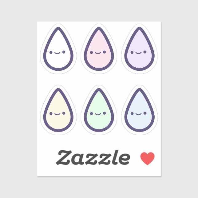 Niedlicher Regenbogen Tropfen Aufkleber (Blatt)