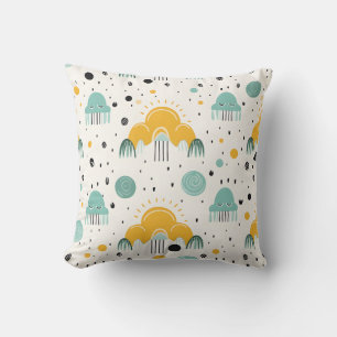 Niedlicher Regenbogen und Cloud Throw Kissen