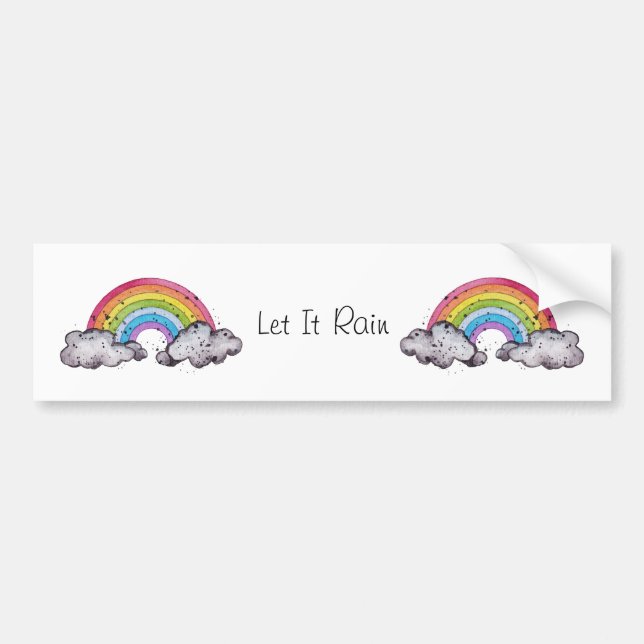 Niedlicher Regenbogen und Wolken Autoaufkleber (Vorne)