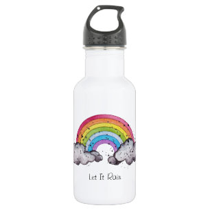 Niedlicher Regenbogen und Wolken Edelstahlflasche