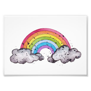 Niedlicher Regenbogen und Wolken Fotodruck