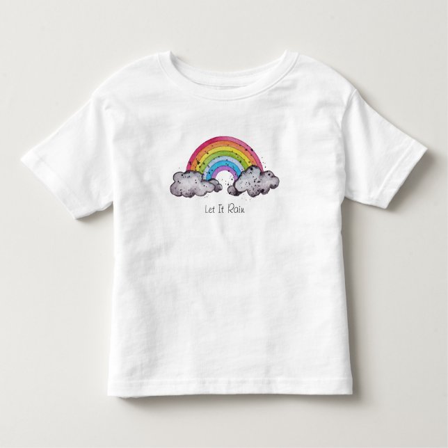 Niedlicher Regenbogen und Wolken Kleinkind T-shirt (Vorderseite)