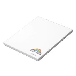 Niedlicher Regenbogen und Wolken Notizblock