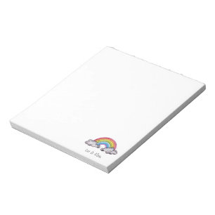 Niedlicher Regenbogen und Wolken Notizblock