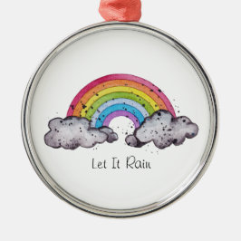 Niedlicher Regenbogen und Wolken Ornament Aus Metall