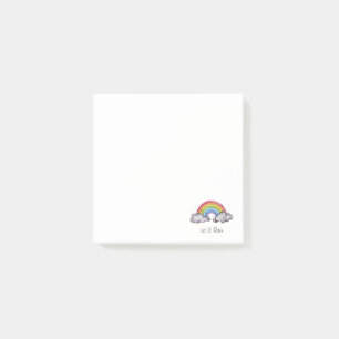 Niedlicher Regenbogen und Wolken Post-it Klebezettel