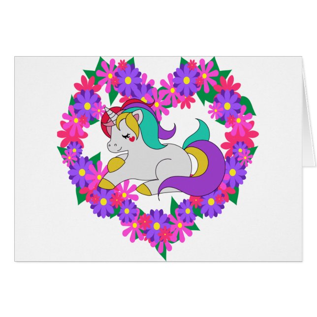 niedlicher Regenbogen Unicorn (Vorderseite (Horizontal))