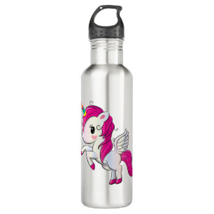 Niedlicher Regenbogen Unicorn Edelstahlflasche