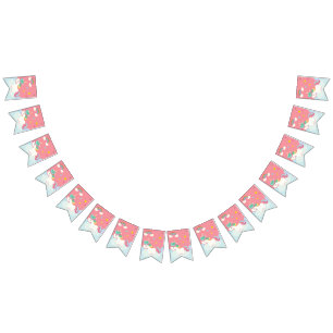 Niedlicher Regenbogen Unicorn mit Sternen. Wimpelkette