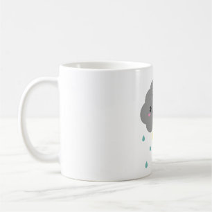 Niedlicher Regenbogen versteckt sich hinter einer Kaffeetasse