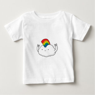 Niedlicher Regenbogen-Wolken-Rave-Cartoon Baby T-shirt