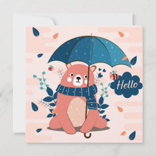 Niedlicher Regenbogenbär Feiertagskarte