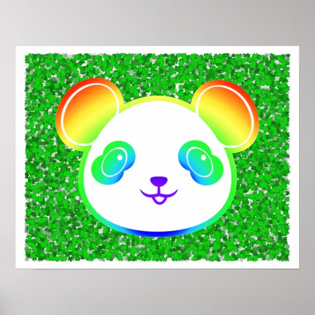 Niedlicher Regenbogenbär im Hintergrund Poster (Vorne)