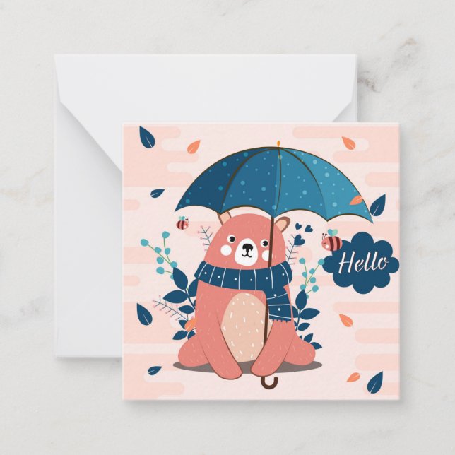 Niedlicher Regenbogenbär Mitteilungskarte (Vorderseite)