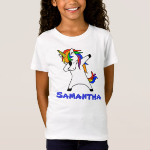 Niedlicher Regenbogenbetupfender Unicorn T-Shirt