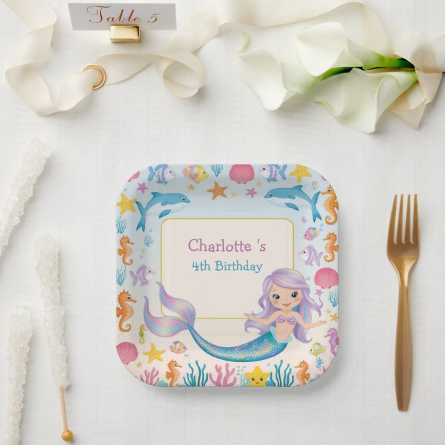 Niedlicher Regenbogenhai Pappteller (Hochzeit)