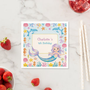 Niedlicher Regenbogenhai Serviette