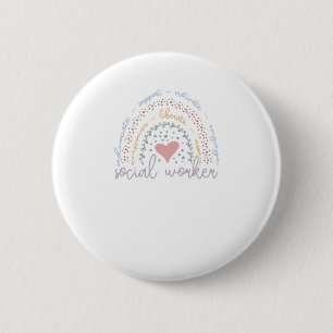 Niedlicher Regenbogensozialarbeiter Button