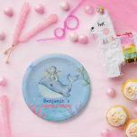 Niedlicher Regenbogentopf Whale Fische Geburtstags Pappteller<br><div class="desc">Niedlicher Regenbogentopf Whale Fische Geburtstagsparty</div>