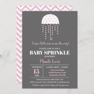 Niedlicher Regenschirm Pink Baby Sprinkle oder Bab Einladung