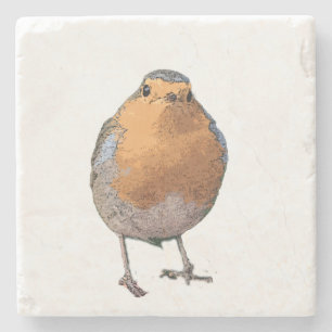 Niedlicher reizender Robin-Vogel Redbreast Steinuntersetzer