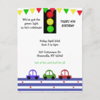 Niedlicher Rennwagen Einladung zum Geburtstag