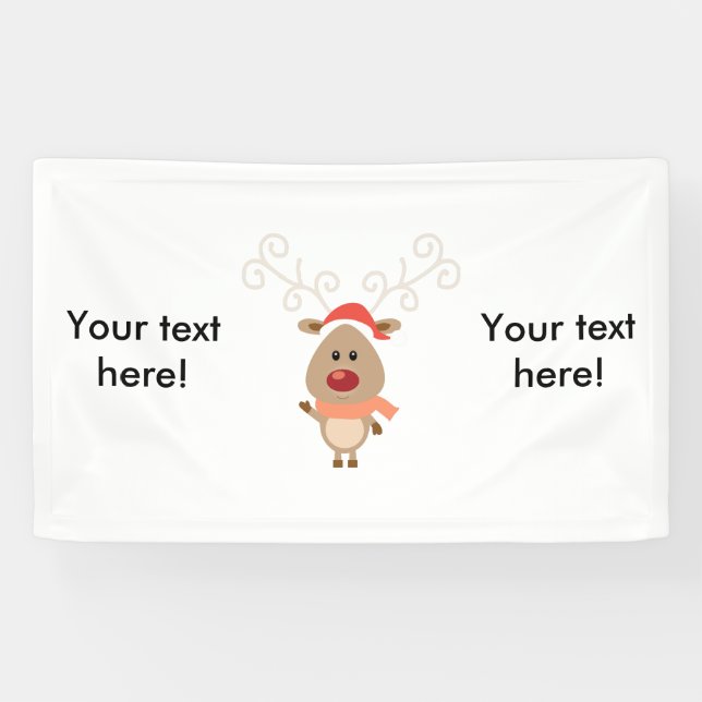Niedlicher Rentier-Cartoon Banner (Horizontal)