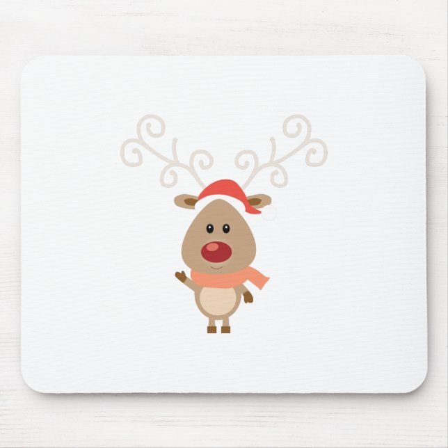 Niedlicher Rentier-Cartoon Mousepad (Vorne)