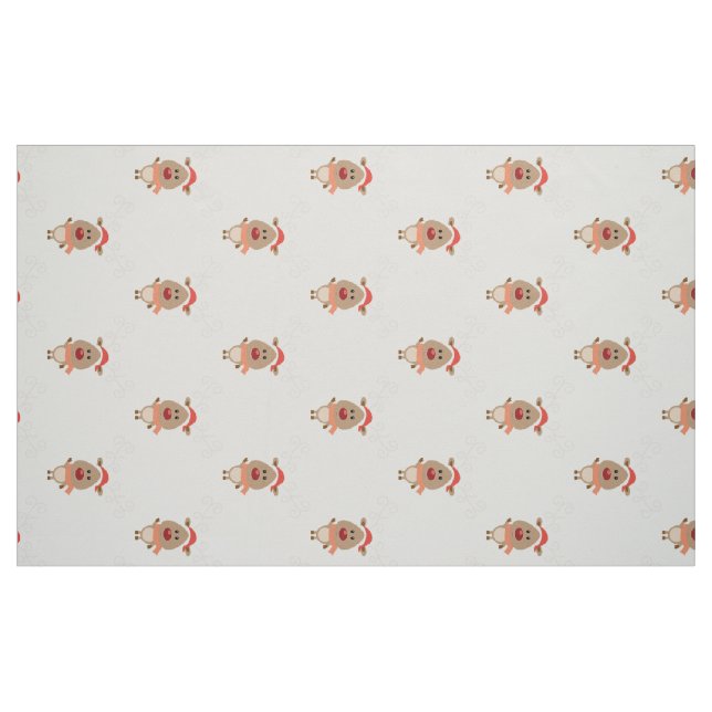 Niedlicher Rentier-Cartoon Stoff (Fat Quarter (45,7 x 55,9 cm))