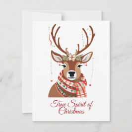 Niedlicher Rentier Holiday Der Geist von Weihnacht Feiertagskarte