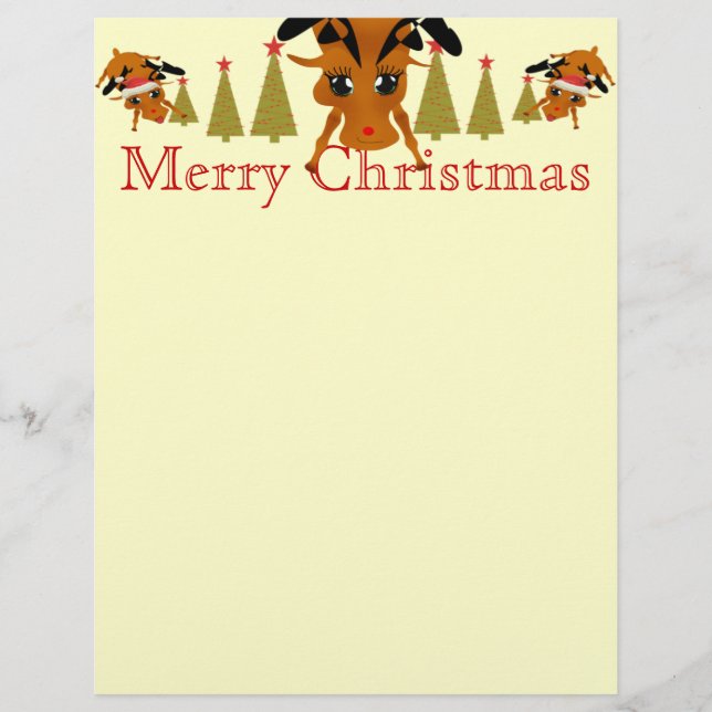 Niedlicher Rentier LetterHead (Vorderseite)