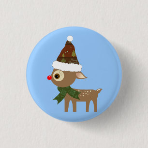Niedlicher Rentierknopf Button