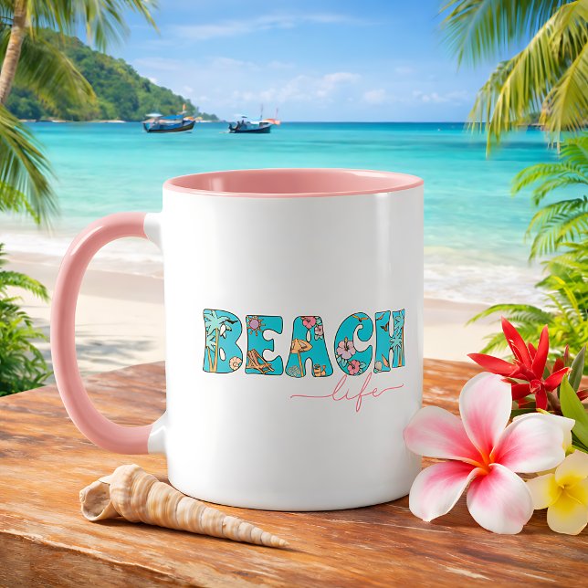 Niedlicher Retro Beach-Life-Kaffee Tasse (Von Creator hochgeladen)