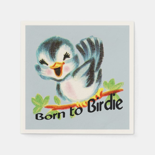 Niedlicher Retro-Bird Geboren für Birdie Golfers-G Serviette (Vorderseite)