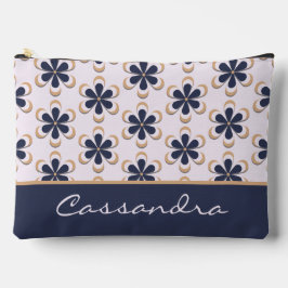 niedlicher Retro-Blume-Power der 70er Jahre, Navy- Zubehörtasche