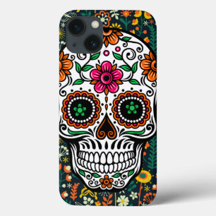 Niedlicher Retro Blumenzucker Schädel Case-Mate iPhone Hülle