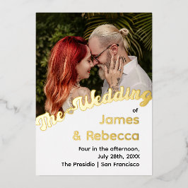 Niedlicher Retro Boho Minimalistischer Quirky Text Folieneinladung