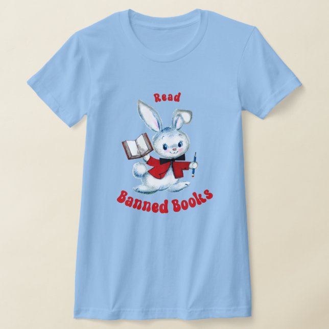 Niedlicher Retro-Bunny - Bücher lesen T-Shirt (Ablage )