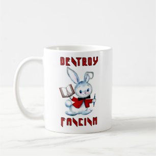 Niedlicher Retro-Bunny - Zerstört den Faschismus Kaffeetasse