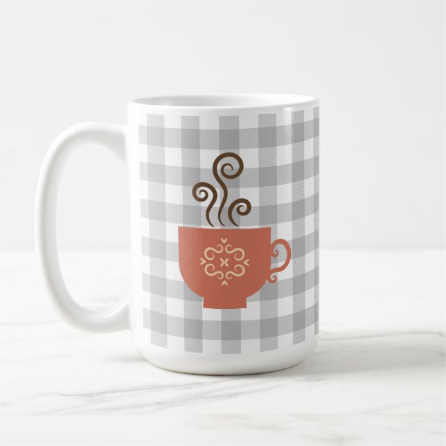Niedlicher Retro-Cup auf Buffalo Kariert Kaffeetasse (Links)