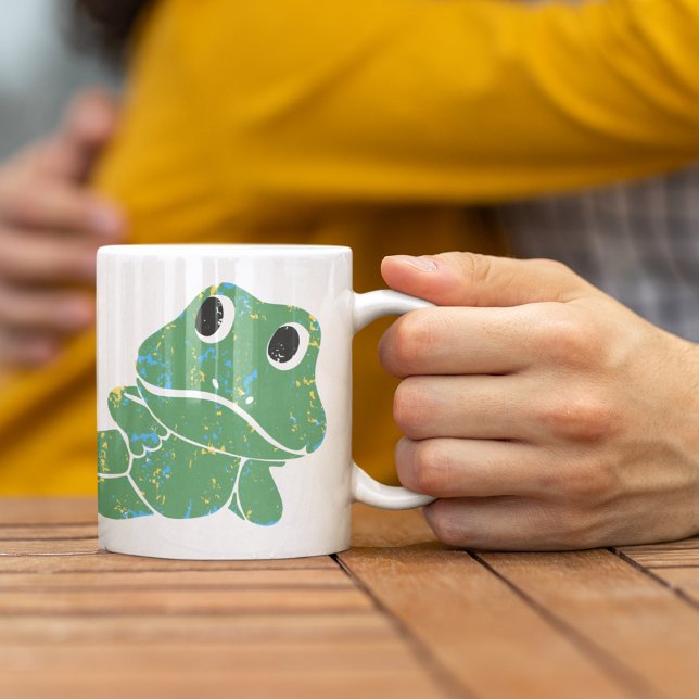 Niedlicher Retro Frog Graphic Personalisiert Kaffeetasse (Von Creator hochgeladen)