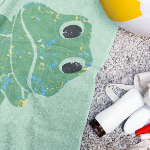 Niedlicher Retro Frog Graphic Personalisiert Strandtuch